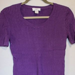 Ann Taylor Loft purple short-sleeved sweater